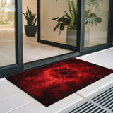 Red Pentagram Doormat – Gothic Occult Welcome Mat