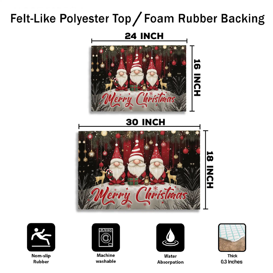 Christmas Gnome Doormat – Merry Christmas Holiday Welcome Mat
