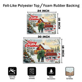 Personalized Family Christmas Doormat – Red Truck Welcome Mat