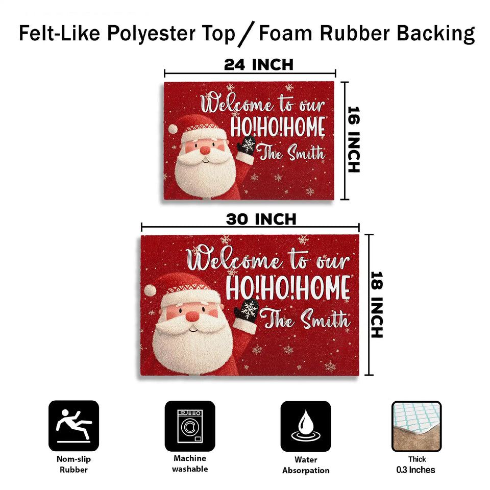 Personalized Santa Christmas Doormat – Ho Ho Home Welcome Mat