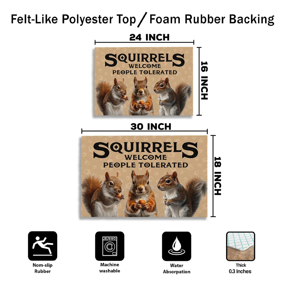 Funny Squirrel Doormat – Squirrel Lover Welcome Mat