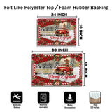 Farmhouse Christmas Doormat – Red Truck Holiday Welcome Mat