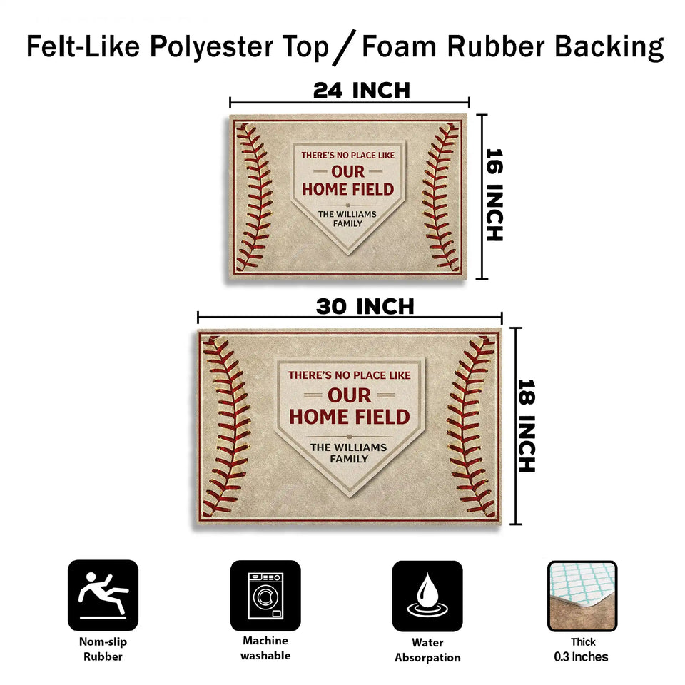 Personalized Baseball Family Doormat – Custom Family Name Mat