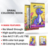 Kawaii Dinosaur Creatures Spiral Bound Coloring Book For Kids, Join the Fun with 30 Festive Coloring Pages, Featuring Kawaii Dinosaur Creatures Celebrating in a Playful and Colorful Atmosphere
