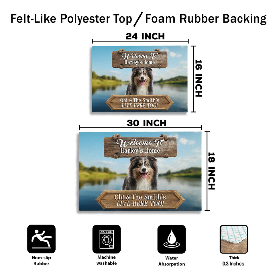 Personalized Lakeside Dog Doormat – Custom Pet & Family Name Mat
