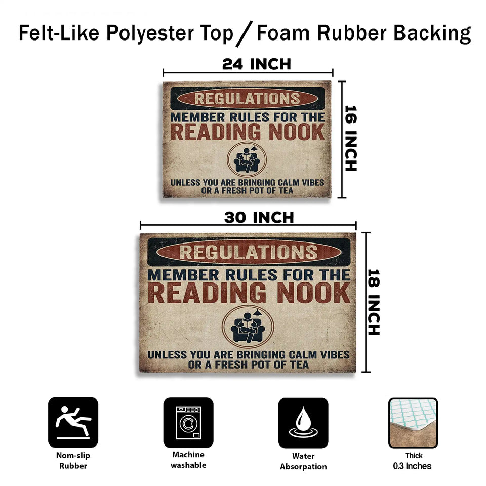 Reading Nook Doormat – Funny Book Lover Welcome Mat