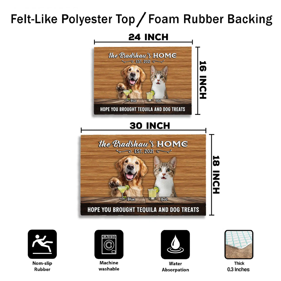 Personalized Pet Pub Doormat – Custom Family & Pet Photo Mat