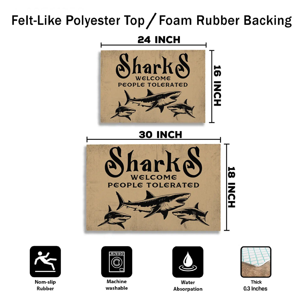 Funny Shark Doormat – Shark Lover Welcome Mat