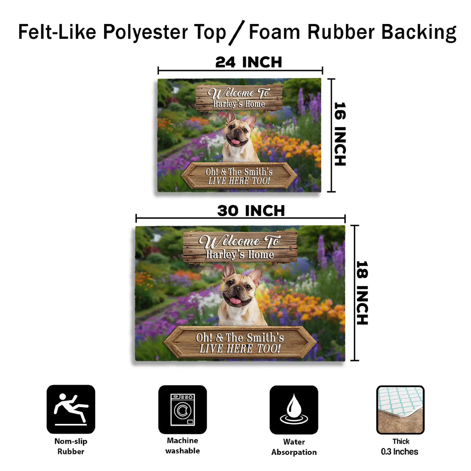 Personalized Dog Photo Doormat – Custom Pet & Family Name Mat