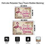 Personalized Vintage Flamingo Doormat – Custom Name Tropical Mat