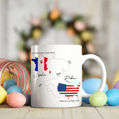 Personalized Long Distance Relationship Gifts Mug For Couples, Best friend, Family, I Wish You Lived Next Door Travel Cup 11oz, Photo Mug Gift, Friendship Gift Coffee Cup