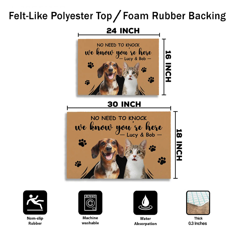 Personalized Pet Photo Doormat – Custom Dog & Cat Welcome Mat