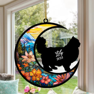 Ragdoll Cat Memorial Suncatcher, Personalized with Name Date Ragdoll Cat Suncatcher, Pet Loss Suncatcher Light Catcher Gift for Cat Lover Christmas Cat Ornament Window Hangings Decor For Car