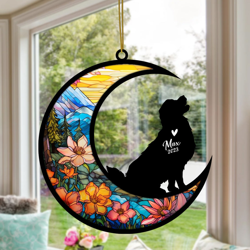 Golden Retriever Dog Memorial Suncatcher, Personalized with Name Date Dog Breeds Suncatcher, Pet Loss Suncatcher, Golden Retriever Memorial Ornament Loss of Pet Sympathy Dog Bereavement Gift