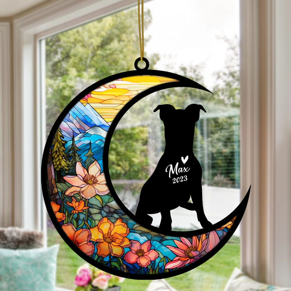 Jack Russell Dog Memorial Suncatcher, Personalized with Name Date Dog Breeds Suncatcher, Pet Loss Suncatcher, Gifts for Dog Lovers, Jack Russell Memorial Ornament Loss of Pet Sympathy Gift
