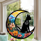 Abyssinian Memorial Suncatcher, Personalized with Name Date Abyssinian Cat Suncatcher, Pet Loss Suncatcher Light Catcher Gift for Cat Lover Christmas Cat Ornament Window Hangings Decor