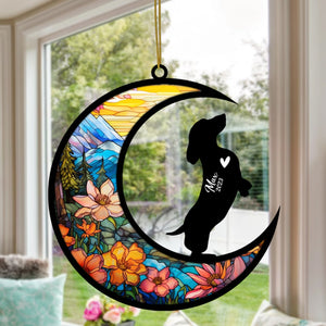 Personalized Dachshund Memorial Suncatcher Dachshund Christmas Ornament with Name Date Pet Loss Stained Glass Light Catcher Bereavement Gift Dog Memorial Ornament Loss of Pet Sympathy Gift