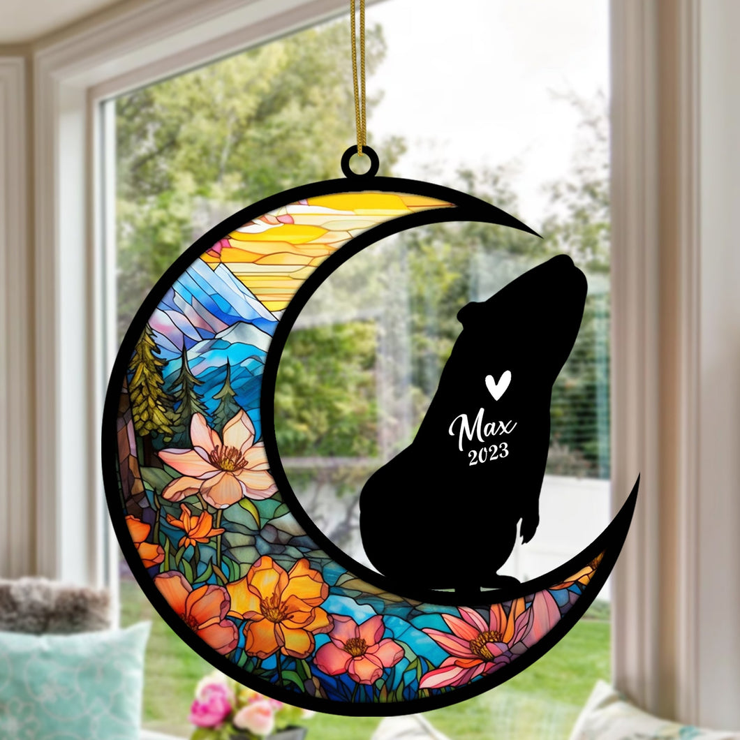 Guinea Pig Memorial Suncatcher, Personalized Pet Loss Suncatcher, Bereavement Guinea Pig Loss Gift Suncatcher Gifts for Guinea Pig Lovers Hanging Ornaments for Xmas, Car, Window Decoration