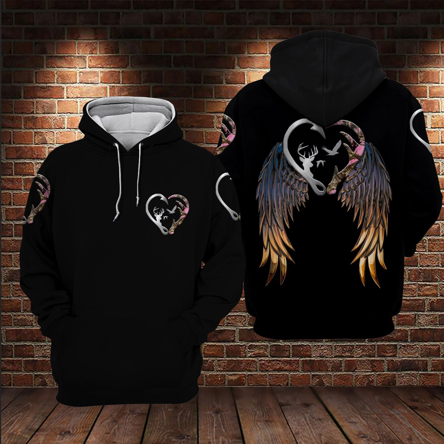 Love Fishing And Hunting All Over Printed Unisex Hoodie