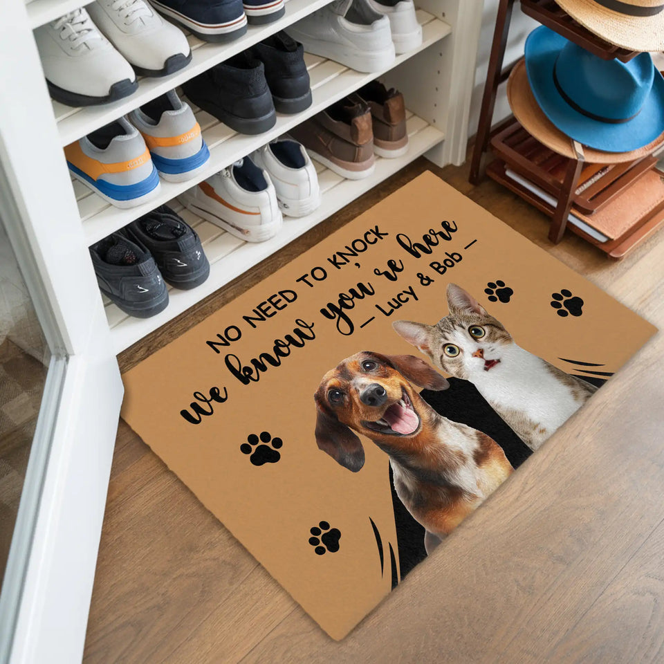 Personalized Pet Photo Doormat – Custom Dog & Cat Welcome Mat