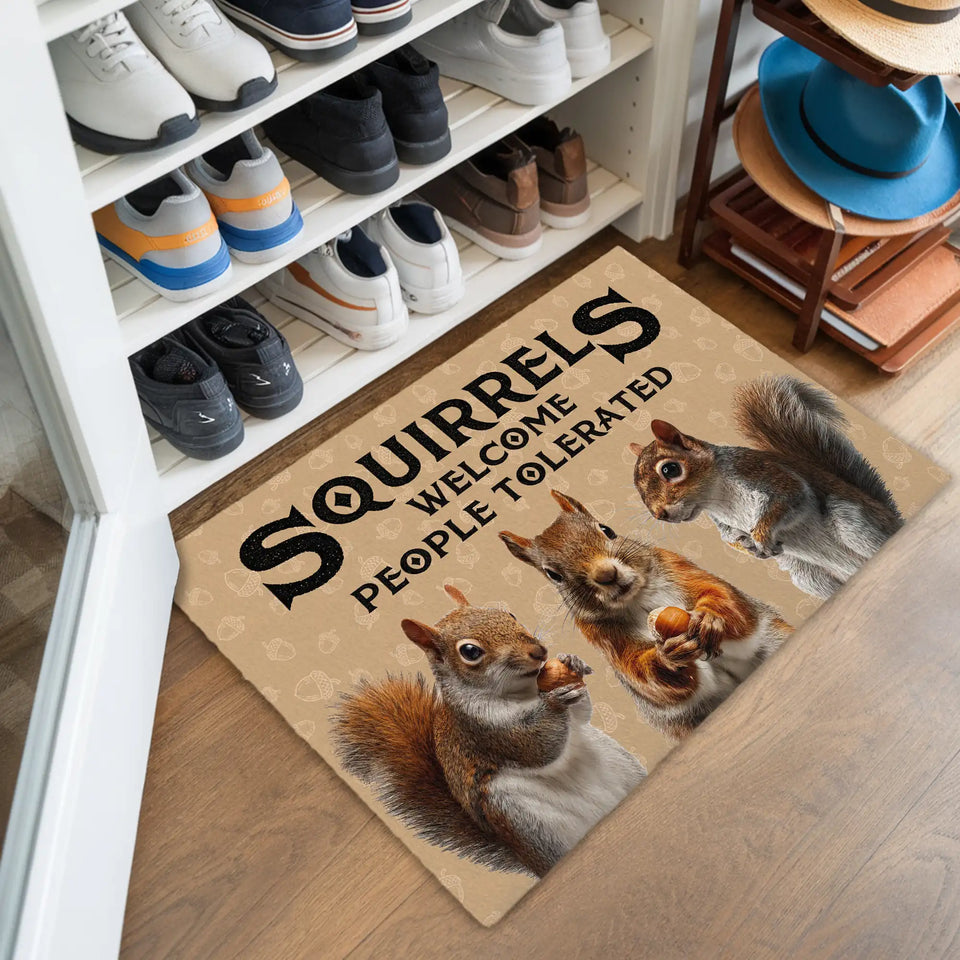 Funny Squirrel Doormat – Squirrel Lover Welcome Mat