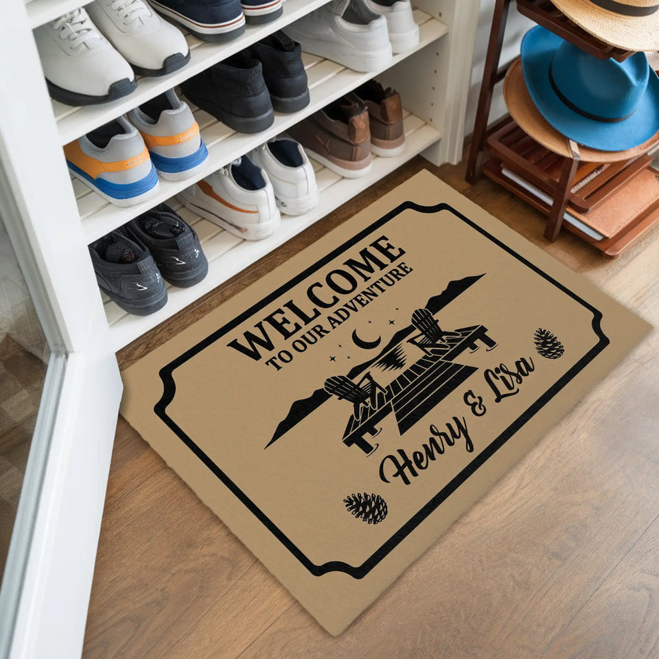 Personalized Lake House Doormat – Custom Couple Names Mat