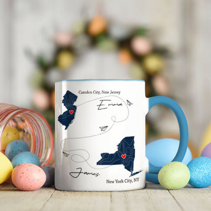 Personalized Long Distance Relationship Gifts Mug For Couples, Best friend, Family, I Wish You Lived Next Door Travel Cup 11oz, Photo Mug Gift, Friendship Gift Coffee Cups