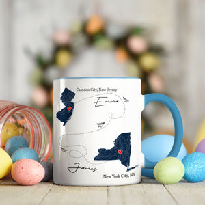 Personalized Long Distance Relationship Gifts Mug For Couples, Best friend, Family, I Wish You Lived Next Door Travel Cup 11oz, Photo Mug Gift, Friendship Gift Coffee Cups