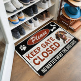 Personalized Dog Gate Doormat – Custom Pet Name Warning Mat