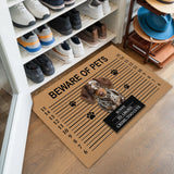Personalized Pet Mugshot Doormat – Custom Photo & Funny Text Mat