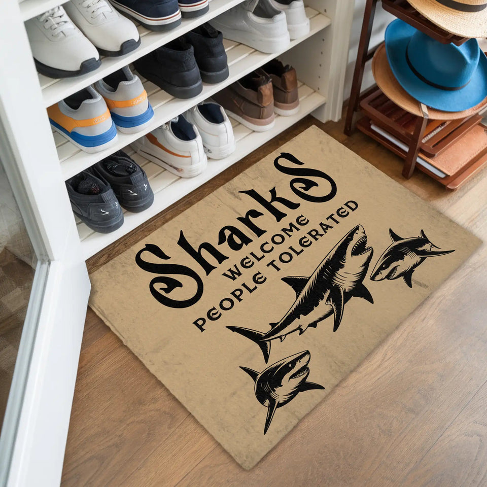 Funny Shark Doormat – Shark Lover Welcome Mat
