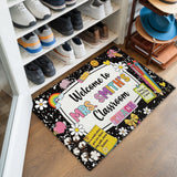 Personalized School Supplies Teacher Doormat – Custom Name Mat