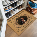 Funny Dog Trap Doormat – Watch Your Step & Snacks Welcome Mat
