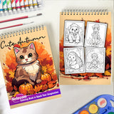 Cute Autumn Spiral Bound Coloring Book, Unleash Your Creativity with 30 Adorable Coloring Pages, Featuring Cute Characters and Autumnal Scenes