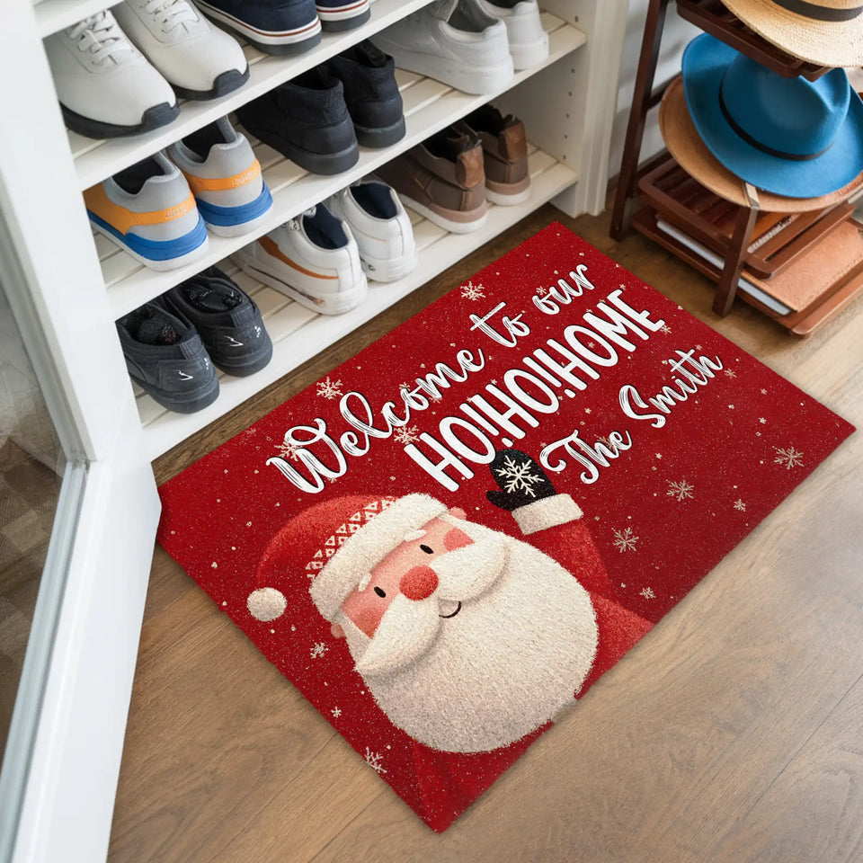 Personalized Santa Christmas Doormat – Ho Ho Home Welcome Mat