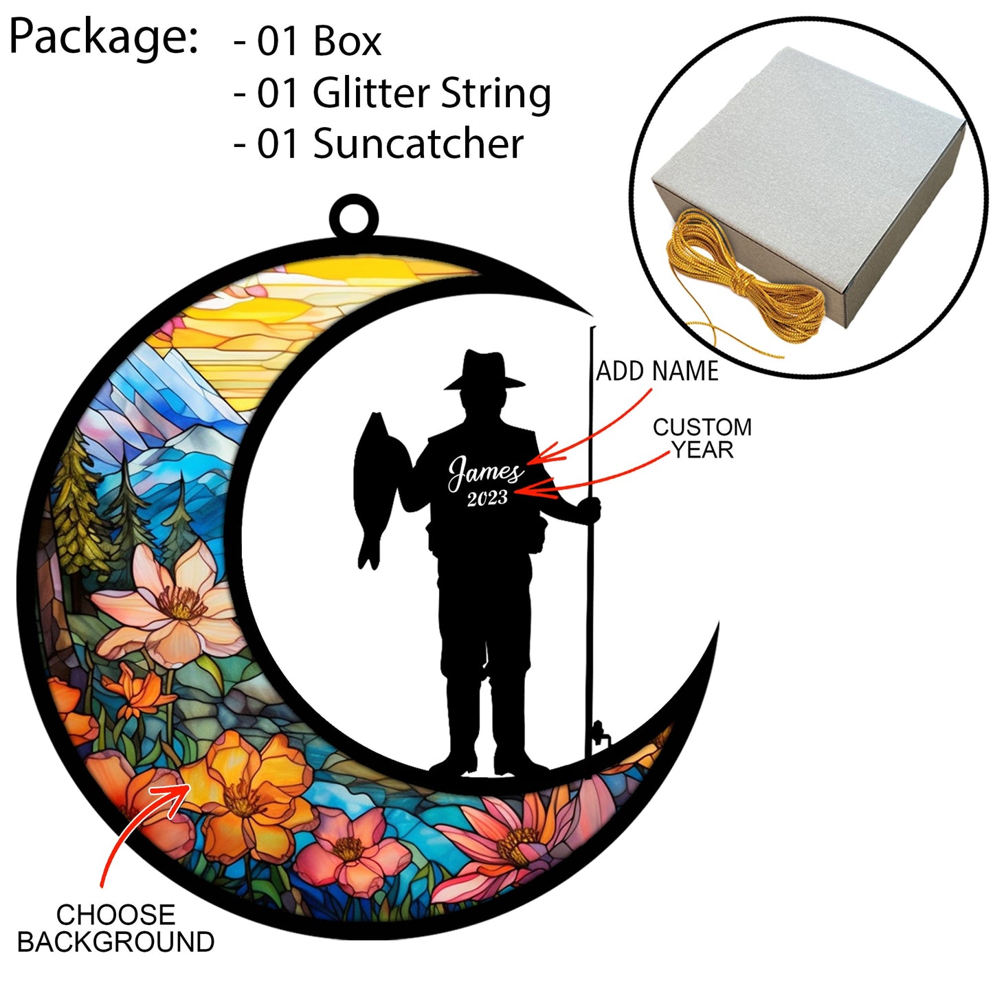 personalized Fishing ornament. Christmas ornaments for your tree this year and enjoy them for years to come as you watch your family grow. Or, give personalized ornaments as gifts to everyone on your list to remind them of special moments from the years gone by. As children grow, grandchildren arrive and new holiday traditions begin, your family, friends and loved ones will cherish the unique history and timeline that custom Christmas ornaments pass down for all to see