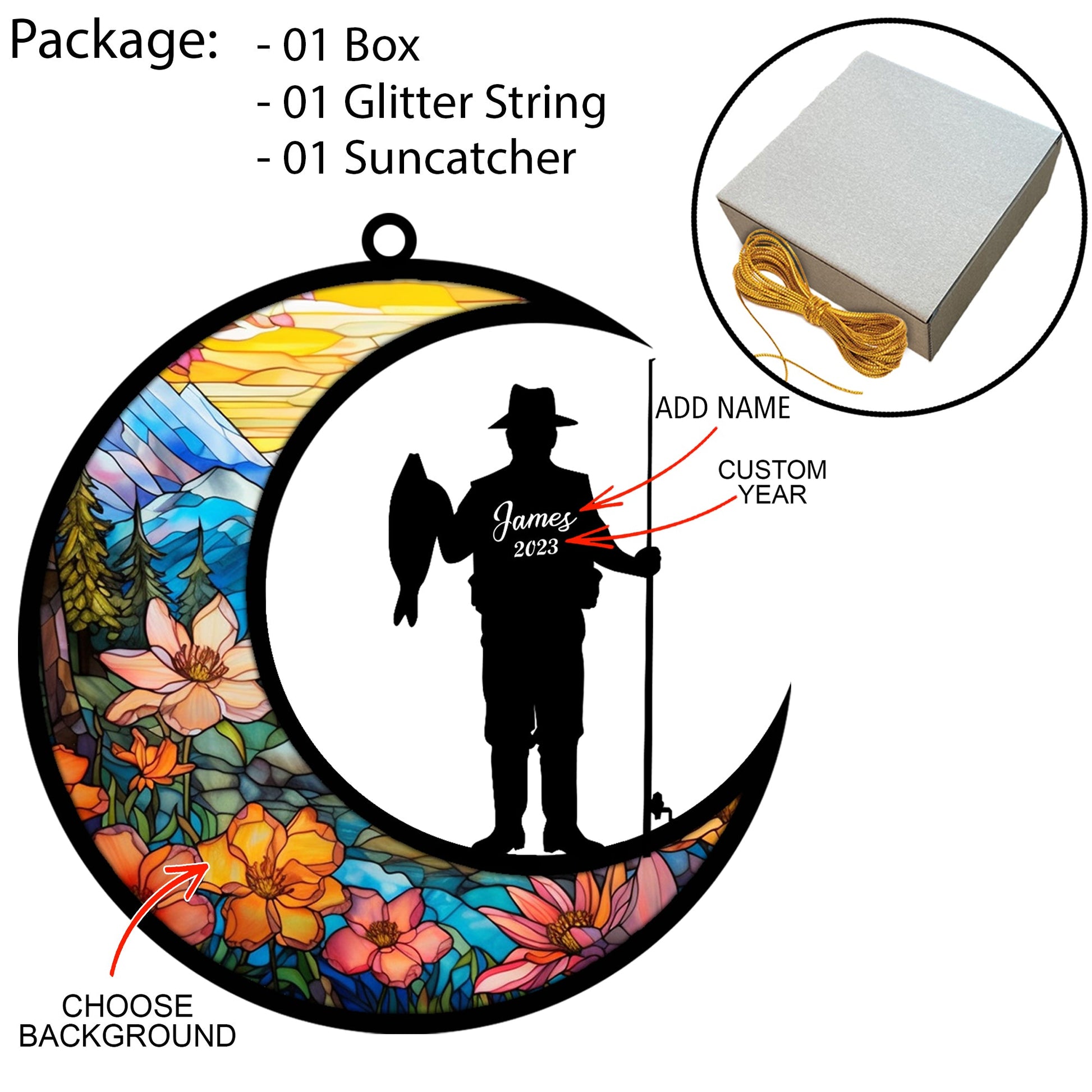 personalized Fishing ornament. Christmas ornaments for your tree this year and enjoy them for years to come as you watch your family grow. Or, give personalized ornaments as gifts to everyone on your list to remind them of special moments from the years gone by. As children grow, grandchildren arrive and new holiday traditions begin, your family, friends and loved ones will cherish the unique history and timeline that custom Christmas ornaments pass down for all to see