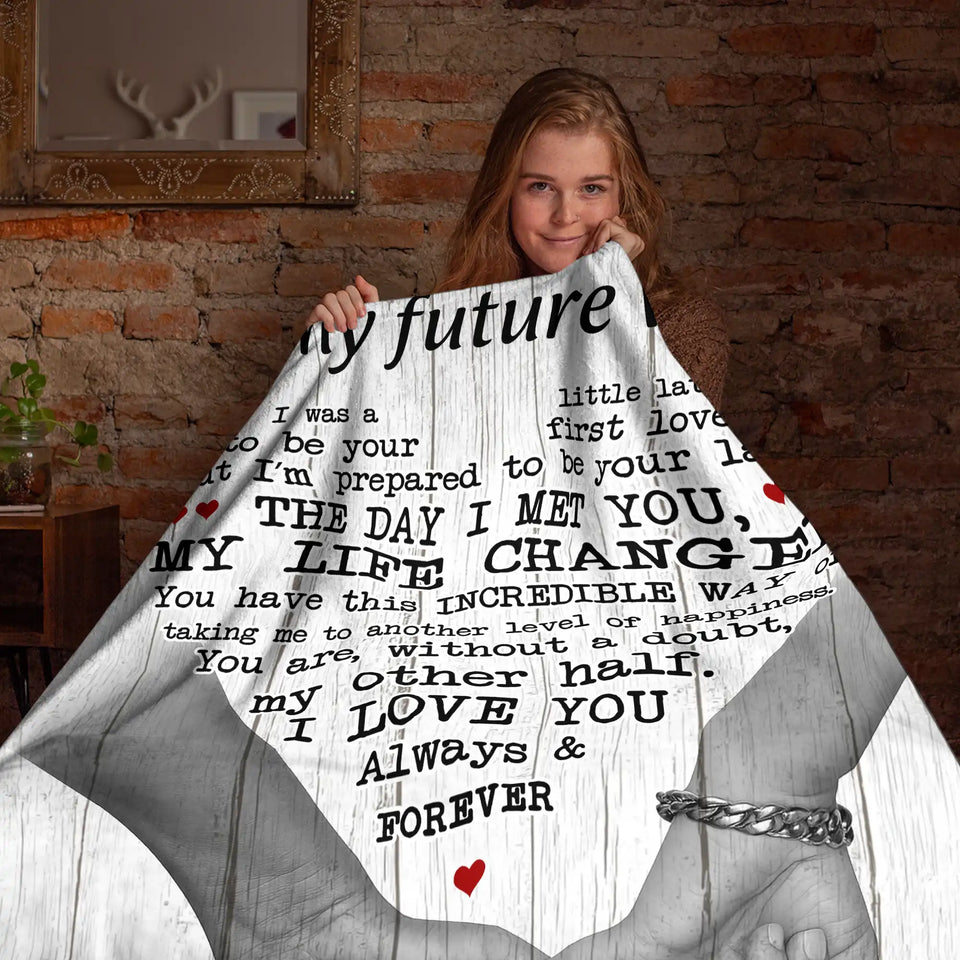 Personalized Future Wife Blanket – Custom Names Romantic Love Gift