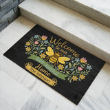 Personalized Bee Doormat – Custom Family Name Welcome Mat