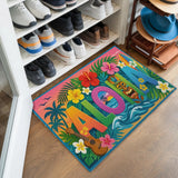 Tropical Aloha Doormat – Hawaiian Floral Beach Welcome Mat