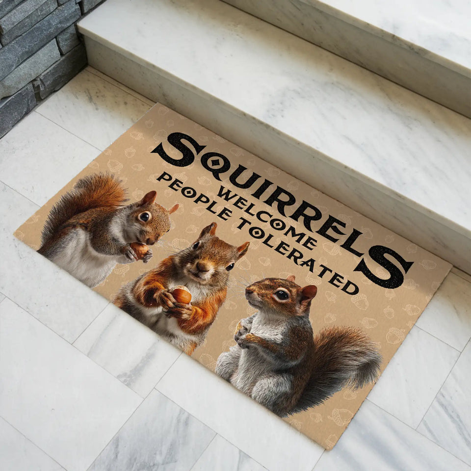 Funny Squirrel Doormat – Squirrel Lover Welcome Mat