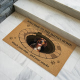 Funny Dog Trap Doormat – Watch Your Step & Snacks Welcome Mat