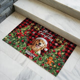 Personalized Dog Christmas Doormat – Custom Pet Name Welcome Mat