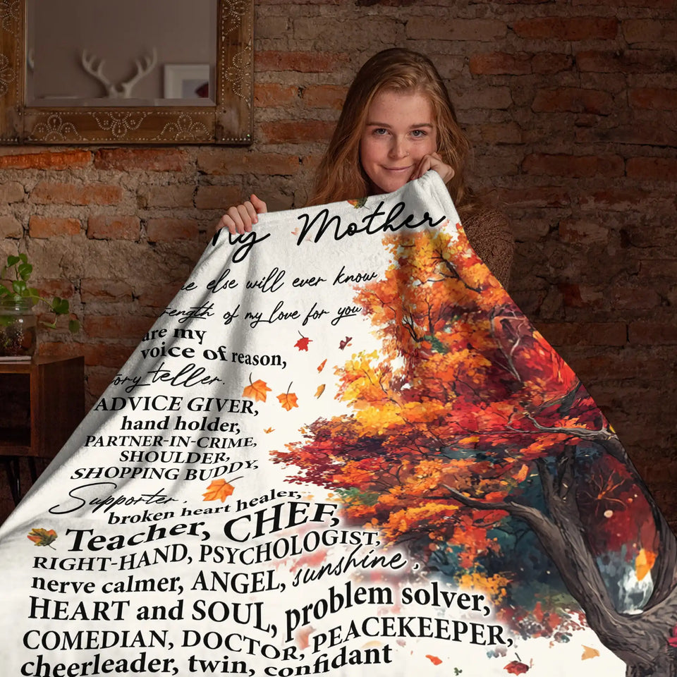 Personalized Mother Blanket – Autumn Tree Love Gift