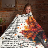 Personalized Mother Blanket – Autumn Tree Love Gift