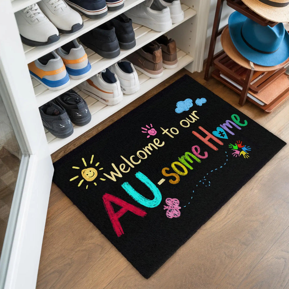 Autism Family Doormat – AU-Some Home Rainbow Welcome Mat