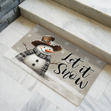 Snowman Winter Doormat – Let It Snow Welcome Mat