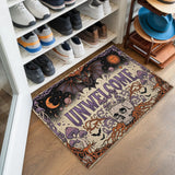Gothic Unwelcome Doormat – Bat Skull & Mushroom Welcome Mat
