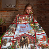 Horse Christmas Blanket – Believe in the Magic of Christmas Holiday Throw