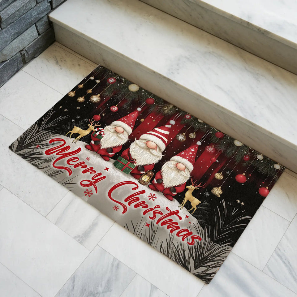 Christmas Gnome Doormat – Merry Christmas Holiday Welcome Mat